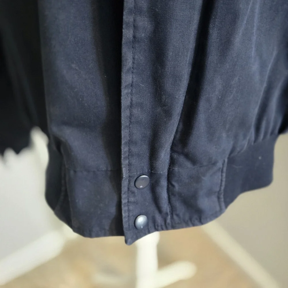 Knightsbridge Vintage Bomber Jacket Mens Large Navy Zip Snap Cotton